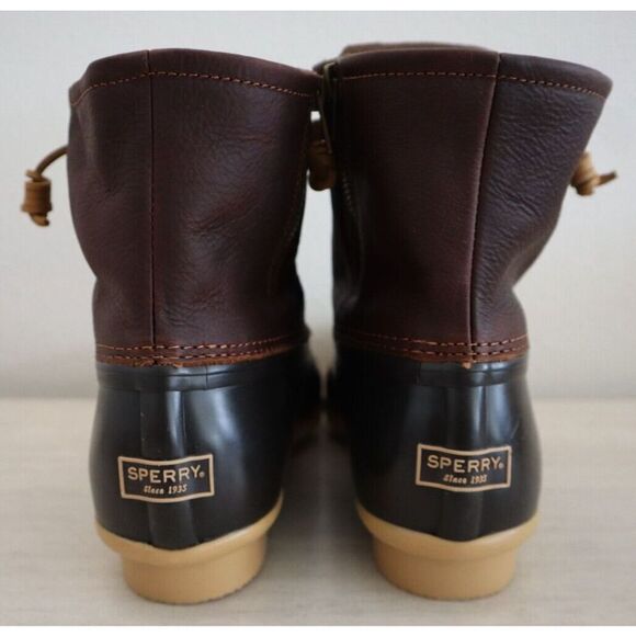Sperry Top-Sider STS91176 Women's Sz 12M Tan/Dark Brown Saltwater Duck Boots - Picture 3 of 16